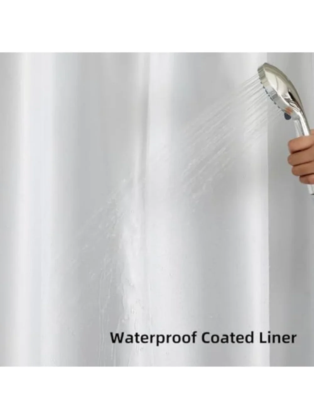 Navy Blue Waffle Shower Curtain Set, No Hook, 72
